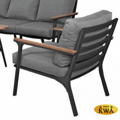 Диванная группа из алюминия CONCORDE L темный графит  Joygarden