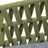 "Диего" кресло плетеное из роупа, каркас алюминий светло-серый (RAL7035) муар, роуп салатовый меланж круглый, ткань светло-серая