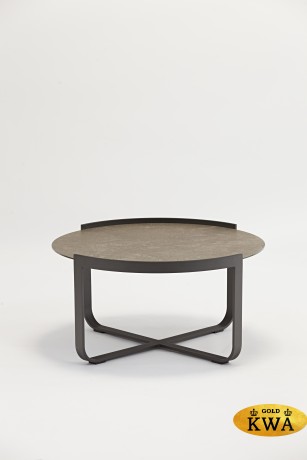 Boden Стол кофейный антрацит/коричневый, алюминий/закаленное стекло с керамической печатью