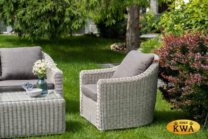 "Кон Панна" кресло из искусственного ротанга, цвет бежевый