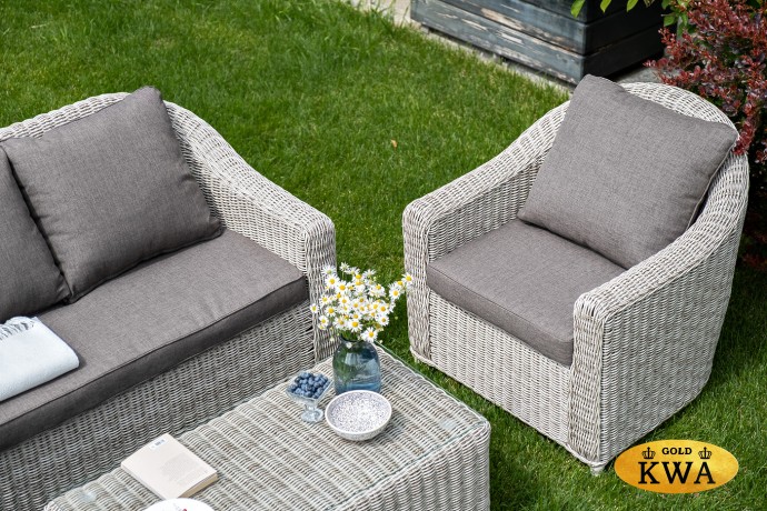 "Кон Панна" кресло из искусственного ротанга, цвет бежевый