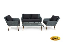 Комплект плетеной  мебели MOKKA RIMINI (стол кофейный, 2 кресла, диван 2 х-местная)