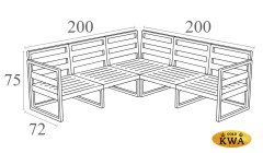 Комплект угловой пластиковой мебели