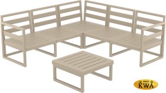 Комплект угловой пластиковой мебели