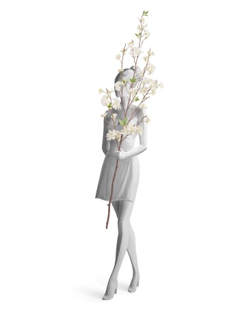 Ветка Сакуры белая Дворец императора большая в-150 см 6/48