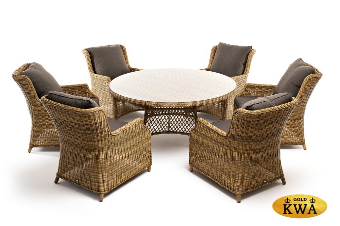 "Эспрессо–150 N" обеденная группа плетеная, цвет соломенный