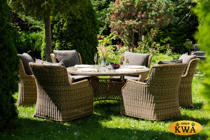 "Эспрессо–150 N" обеденная группа плетеная, цвет соломенный