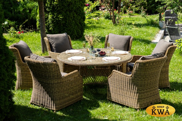 "Эспрессо–150 N" обеденная группа плетеная, цвет соломенный