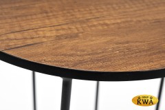 "Эквадор" журнальный стол из HPL круглый Ø40 H55, каркас из стали серый (RAL 7024), цвет столешницы "дуб"