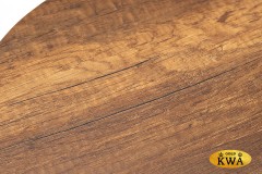 "Эквадор" журнальный стол из HPL круглый Ø40 H55, каркас из стали серый (RAL 7024), цвет столешницы "дуб"