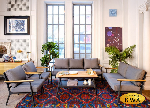 Диванная группа из алюминия CONCORDE XL темный графит  Joygarden