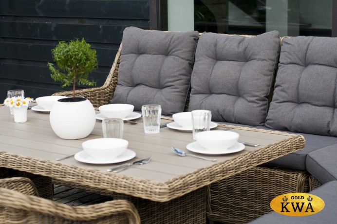 "Бергамо" плетеный правый модуль дивана, цвет соломенный