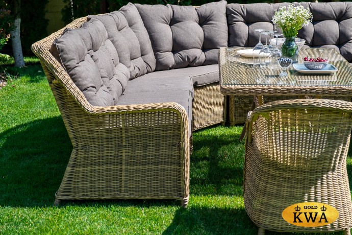 "Бергамо" плетеный правый модуль дивана, цвет соломенный