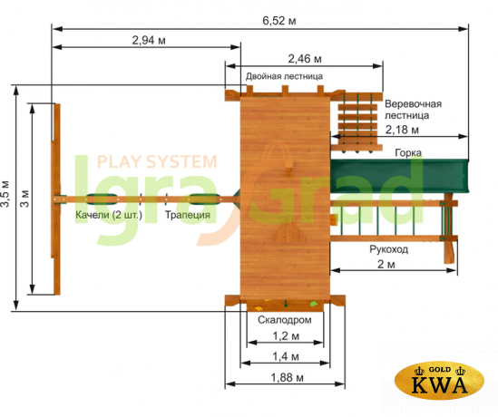Детская площадка IgraGrad "Крепость Фани с рукоходом" (Дерево)