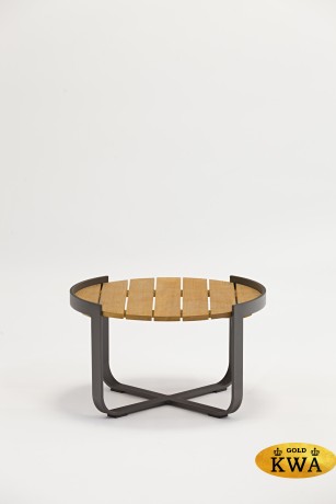 Boden Стол кофейный антрацит/натуральный, алюминий/тик