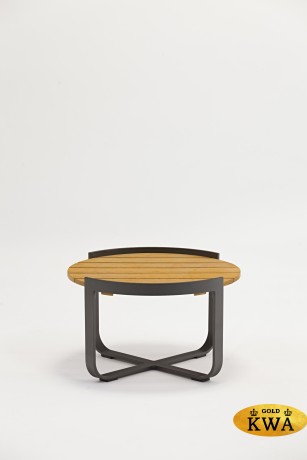 Boden Стол кофейный антрацит/натуральный, алюминий/тик