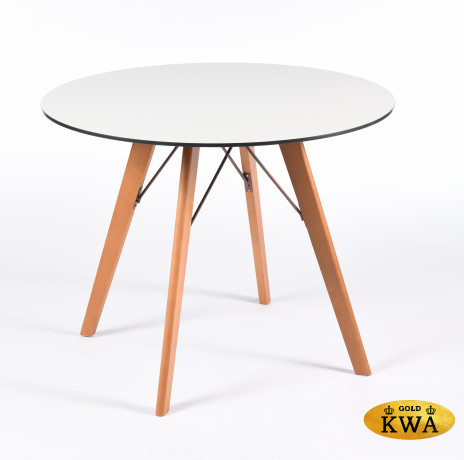 Франческо интерьерный стол из HPL круглый Ø90см, цвет молочный