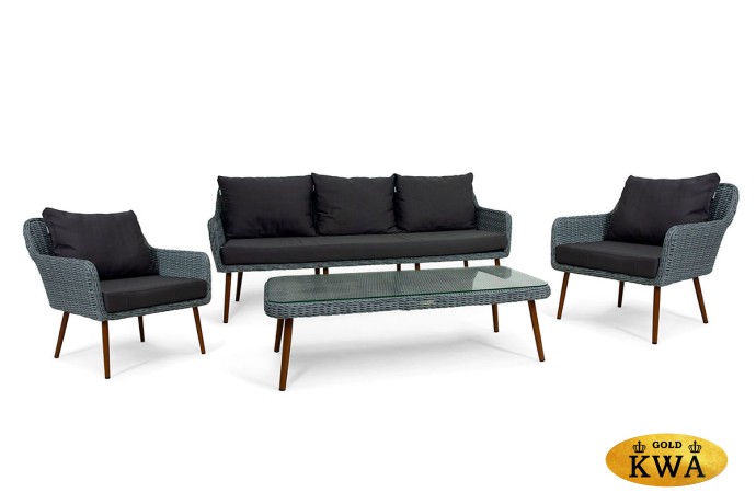 Комплект плетеной мебели MOKKA RIMINI (стол кофейный, 2 кресла, диван 3 х-местный)