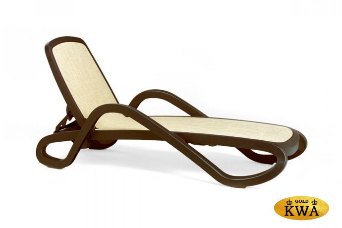 Шезлонг Nardi Alfa с подлокотниками, бежевый-кофе