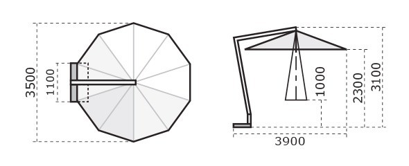 Зонт профессиональный Ø3.5 м