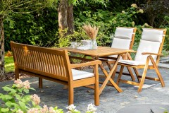 Обеденный комплект из акации КАРО со скамьей