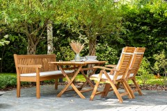Обеденный комплект из акации КАРО со скамьей