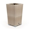 "Капучино" кашпо для цветов плетеное из искусственного ротанга, цвет бежевый