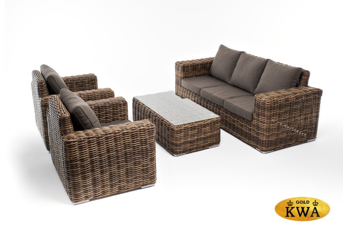 "Палермо" лаунж-зона из искусственного ротанга, цвет соломенный