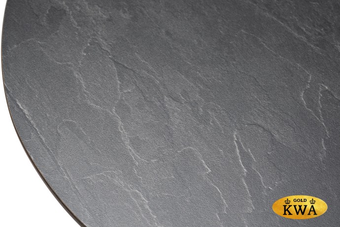 "Сантьяго" журнальный стол из HPL круглый Ø40 H55, каркас из стали серый (RAL 7024), цвет столешницы "серый гранит"