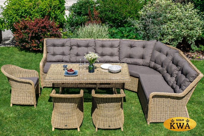 "Бергамо" плетеный левый модуль дивана, цвет соломенный