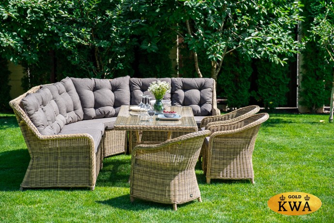 "Бергамо" плетеный левый модуль дивана, цвет соломенный