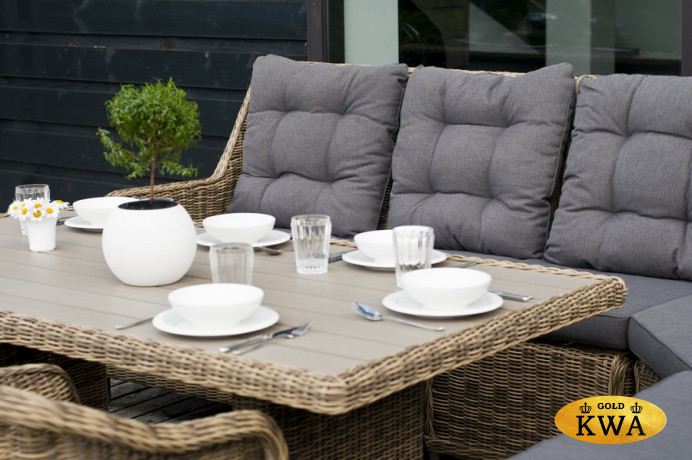 "Бергамо" плетеный левый модуль дивана, цвет соломенный