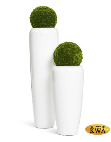 Кашпо TREEZ Effectory Gloss Высокий конус Design Белый глянцевый лак в-75 см, д-34 см 1/1