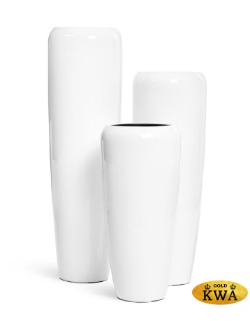 Кашпо TREEZ Effectory Gloss Высокий конус Design Белый глянцевый лак в-75 см, д-34 см 1/1