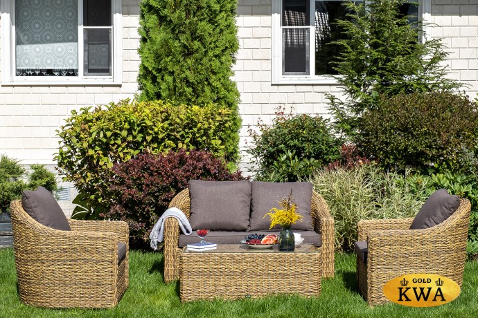 "Кон Панна" кресло из искусственного ротанга (гиацинт), цвет соломенный