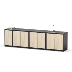 Уличная кухня Lounge C-116SP, 3.1 м, дуб сонома/черный мрамор