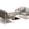 "Канны" лаунж-зона 4-местная из роупа со столом "Глория" (серый гранит), каркас алюминиевый светло-серый, роуп салатовый меланж
