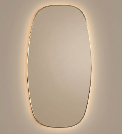 Ovo M LED Gold Зеркало в раме с подсветкой