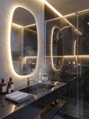Ovo M LED Gold Зеркало в раме с подсветкой