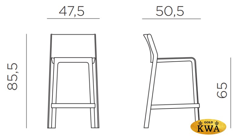 Стул пластиковый полубарный