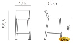 Стул пластиковый полубарный