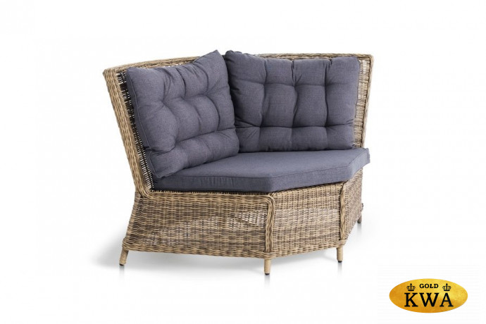 "Бергамо" плетеный угловой диванный модуль, цвет соломенный