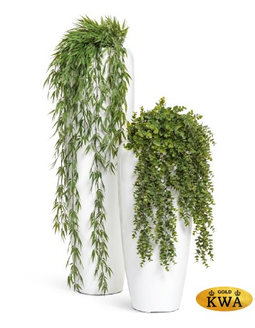 Кашпо TREEZ Effectory Gloss Высокий конус Design Белый глянцевый лак в-97 см, д-34 см 1/1