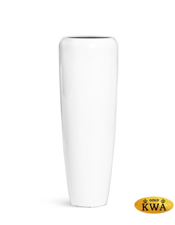 Кашпо TREEZ Effectory Gloss Высокий конус Design Белый глянцевый лак в-97 см, д-34 см 1/1