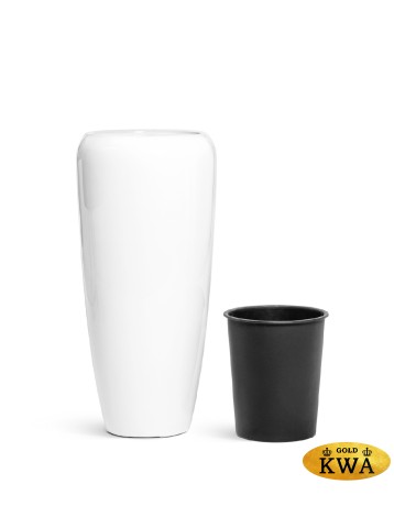 Кашпо TREEZ Effectory Gloss Высокий конус Design Белый глянцевый лак в-97 см, д-34 см 1/1