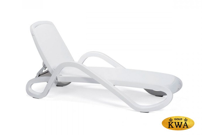 Шезлонг Nardi Alfa с подлокотниками, бело-белый