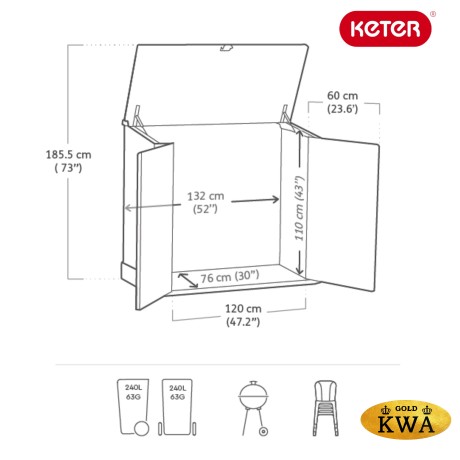 Ящик-шкаф пластиковый STORE IT OUT MAX 1200L