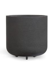 Кашпо TREEZ Effectory Granit Цилиндрическая чаша Чёрный песок на колесиках д-60, в-61 см