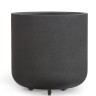Кашпо TREEZ Effectory Granit Цилиндрическая чаша Чёрный песок на колесиках д-60, в-61 см