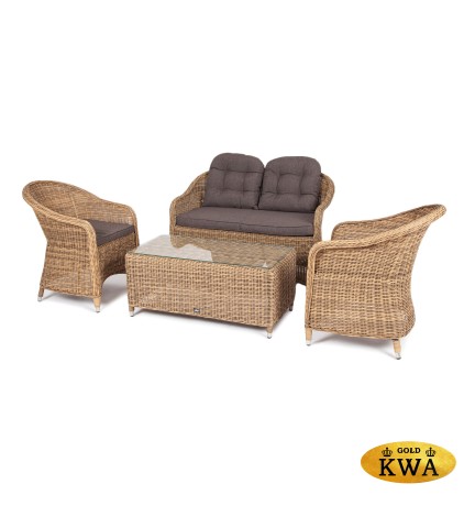 "Равенна" лаунж-зона из искусственного ротанга, цвет соломенный